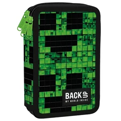 BackUp felszerelt 3 emeletes tolltartó - Green pixel (PB7EW64)