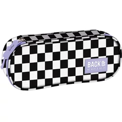 BackUp ovális tolltartó - Kockás lilával (PB6A94F)