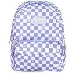 BackUp iskolatáska, hátizsák - 1 rekeszes - Lila, fehér kockás (PLB7C26)