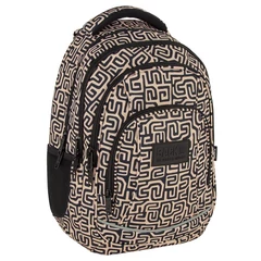 BackUp iskolatáska, hátizsák - 3 rekeszes - Black and Gold (PLB7A08)