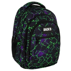 BackUp iskolatáska, hátizsák - 3 rekeszes - Black, green (PLB7O52)