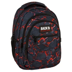 BackUp iskolatáska, hátizsák - 3 rekeszes - Black lava (PLB7O43)