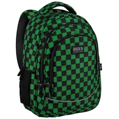 BackUp iskolatáska, hátizsák - 3 rekeszes - Checkerboard Gree (PLB8X73)