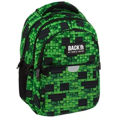 BackUp iskolatáska, hátizsák - 3 rekeszes - Green pixel (PLB7P64)