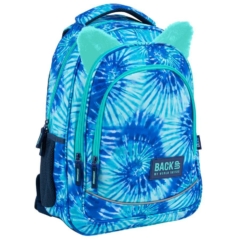 BackUp iskolatáska, hátizsák - 3 rekeszes - Kék batikolt