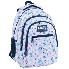 BackUp iskolatáska, hátizsák mellpánttal - 3 rekeszes - Pasztell Bulldog (PLB4O74)