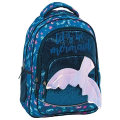 BackUp Sellő iskolatáska, hátizsák - 3 rekeszes - Csillámos