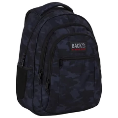 BackUp Terepmintás iskolatáska, hátizsák mellpánttal - 3 rekeszes - Szürke Moro