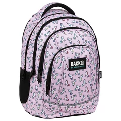BackUp unikornisos iskolatáska, hátizsák - 4 rekeszes - Pastel Pink