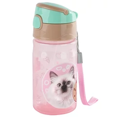 Cleo és Frank cicás tritán kulacs 330 ml - rózsaszín (BCCF45)