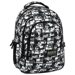BackUp iskolatáska, hátizsák - 3 rekeszes - Black Manga