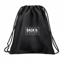 BackUp Egyszínű tornazsák - fekete (WOB6A56)