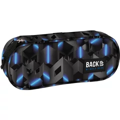 BackUp Geometrikus ovális tolltartó - Neonos kék formák