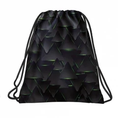 BackUp Geometrikus tornazsák - Neonos zöld formák (WOB6A49)