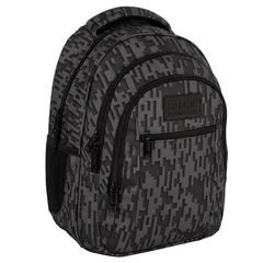 BackUp iskolatáska, hátizsák - 3 rekeszes - Black, grey (PLB7O58)