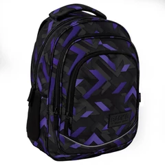 BackUp iskolatáska, hátizsák - 3 rekeszes - Black, purple (PLB7X47)