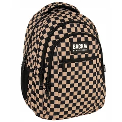 BackUp iskolatáska, hátizsák - 3 rekeszes - Brown pepita (PLB7O24)