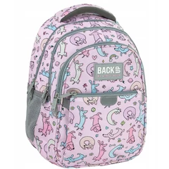 BackUp iskolatáska, hátizsák - 3 rekeszes - Pink dog (PLB7P06)