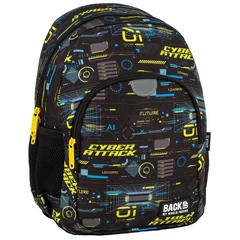 BackUp iskolatáska, hátizsák mellpánttal - 1 rekeszes - Ciber attack (PLB7T50)