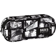 BackUp Mangás ovális tolltartó - Anime fekete fehérben