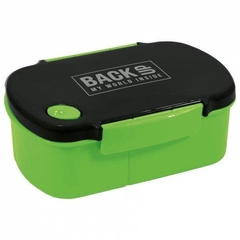 BackUp műanyag csatos uzsonnás doboz - Fekete-zöld (SB6B63)