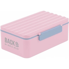 BackUp műanyag csatos uzsonnás doboz - Rózsaszín-szürke (SB6C36)