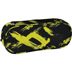 BackUp Neon ovális tolltartó - Sárga ecsetvonások