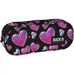 BackUp ovális tolltartó - Glitter Hearts (PB8A32)