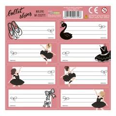 Derform - Balerina 8 db-os füzetcímke - Ballet shoes - kétféle (NNZBL)