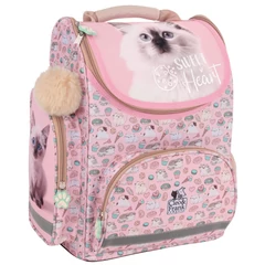 Cleo és Frank cicás ergonomikus iskolatáska - rózsaszín (TEMBCF45)
