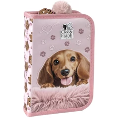 Cleo és Frank kutyás felszerelt kihajtható tolltartó - Pink Paws (PWJCF46)