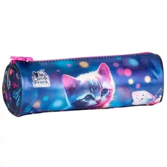 Cleo és Frank cicás henger alakú tolltartó - sötétkék