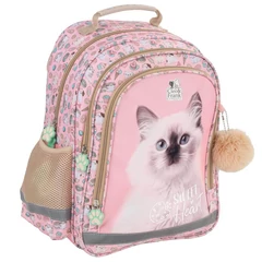Cleo és Frank cicás iskolatáska, hátizsák - rózsaszín (PL15BCF45)