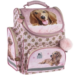 Cleo és Frank kutyás ergonomikus iskolatáska - Pink Paws (TEMBCF46)