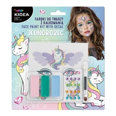 Kidea 3 színű unikornisos arcfesték készlet - tetoválással (FDTDKUKA)