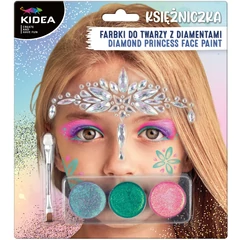 Kidea Arcfesték szett csillogó kövekkel - 3 színű - Princess