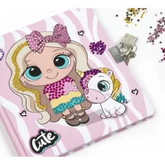 Derform - Lol surprise - Kreatív  kulcsos napló gyémántokkal 13 x 13 cm (DPKD3KBF10)