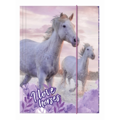 Lovas A/4 gumis mappa - I love horses (TGA4KO25)