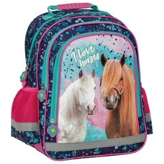 Lovas iskolatáska, hátizsák - I love horses - Trikolor (PL15BKO23)