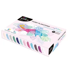 Kidea 24 színű tégelyes plakát festék készlet - Pasztell (FPP24KKA)