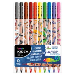 Kidea Jumbo Vastag háromszög színesceruza 10 db-os - Járművek (KTJP10KKA)