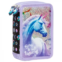 Unikornis felszerelt 3 emelets tolltartó - Born to be a Unicorn (PWTJR15)