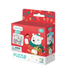 Dodo 16 db-os Színezhető kétoldalas puzzle - Mackó karácsonya (300355)