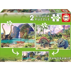 Educa 2 x 100 db-os puzzle - Dínók világa (15620)
