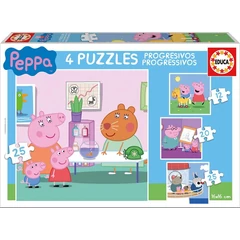 Educa 4 az 1-ben puzzle (12,16,20,25) - Peppa malac (16817)