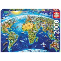 Educa 2000 db-os puzzle - Nevezetességek a világ körül (17129)
