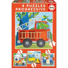 Educa 4 az 1-ben puzzle (6,9,12,16) - Hős állatok (17144) 