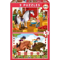 Educa 2 x 48 db-os puzzle - Lóverseny (17150)