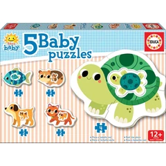 Educa 5 az 1-ben Baby sziluett puzzle (2,3,4 db-os) - Állatok - Teknőcös II. (17573)