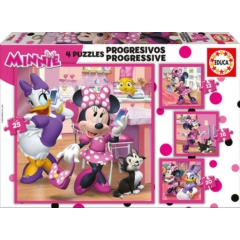 Educa 4 az 1-ben puzzle (12,16,20,25) - Minnie Mouse és Daisy (17630)